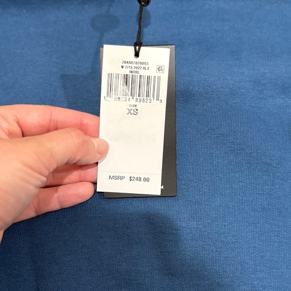 New Ralph Lauren RLX Embroidered-Logo Mock-Neck Jumper Sz XS Blue Preppy Golf - Picture 4 of 8